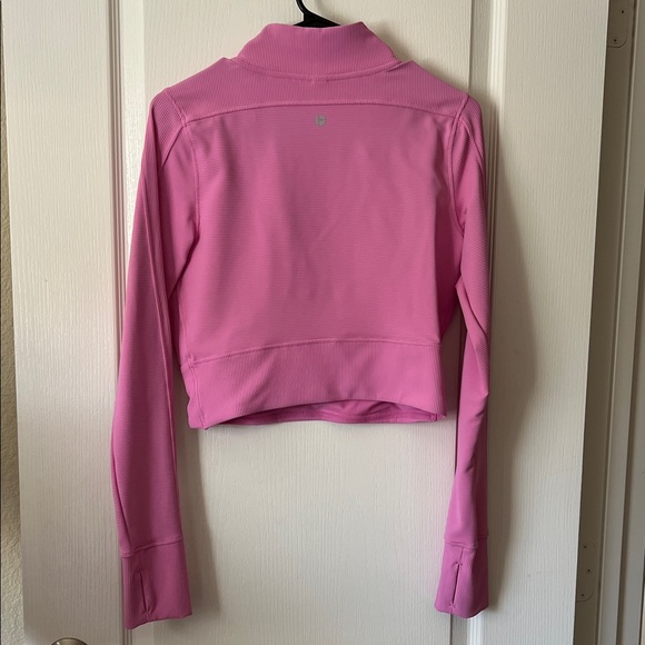 90 Degree By Reflex Pink Half-Zip Crop Top Women’s Medium - Picture 4 of 8